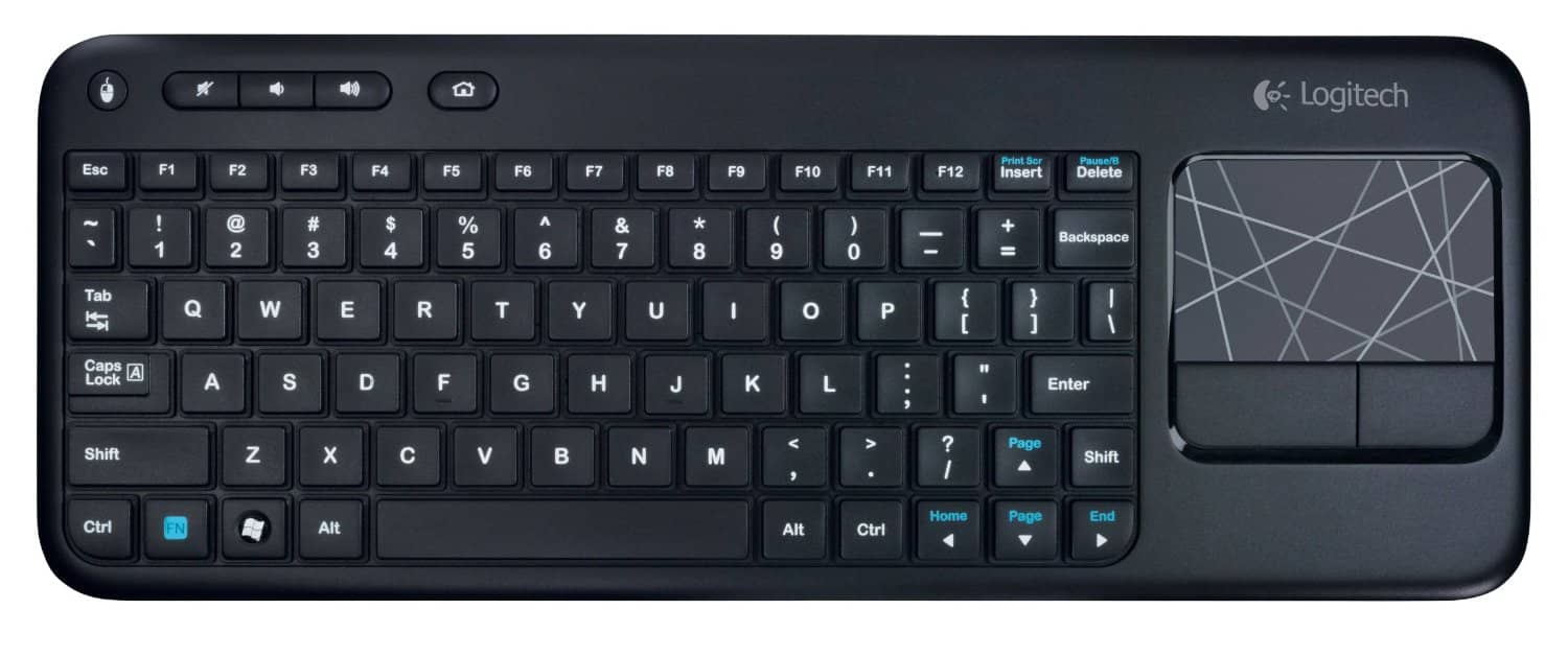 Logitech Wireless Touch Keyboard K400 with Built-In Multi-Touch Touchpad, Black